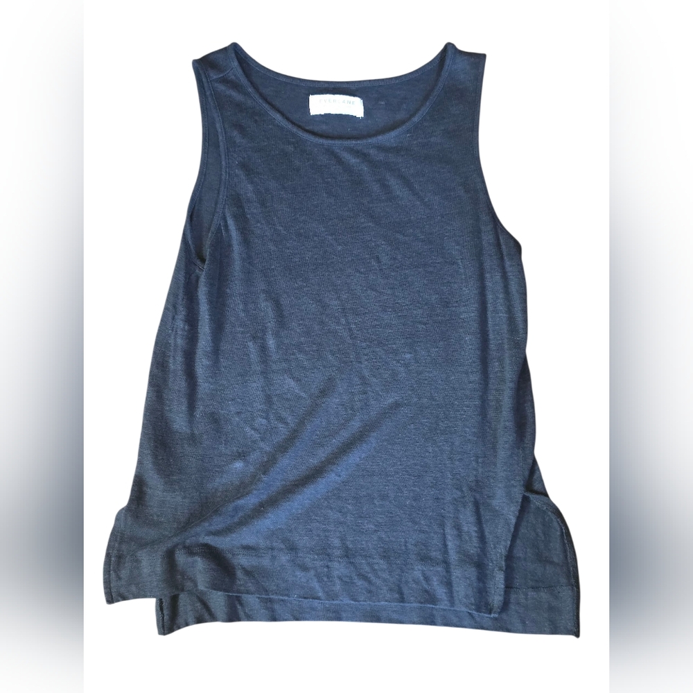 Everlane Black Tank Top With Side Slits Size XS EUC